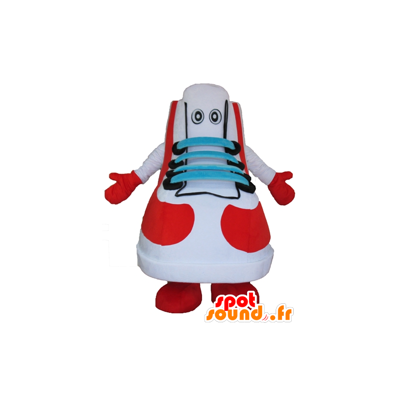 Basketmaskot, vit, röd, blå och svart sko - Spotsound maskot