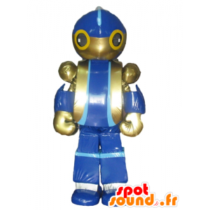 Robot mascotte, blauw en gouden speelgoed reus - MASFR24443 - mascottes Robots