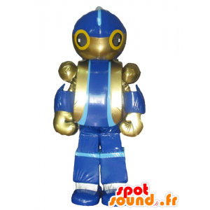 Robot maskot, blå og gylne leketøy gigant - MASFR24443 - Maskoter Robots
