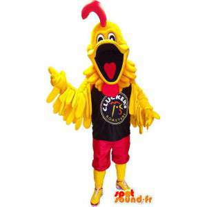 Giant yellow bird mascot. Costume yellow cock - MASFR006691 - Mascot of hens - chickens - roaster