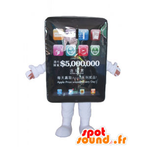 Touch pad maskot, sort, kæmpe - Spotsound maskot kostume