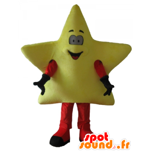 Mascotte d'étoile jaune géante, mignonne et souriante - MASFR24445 - Mascottes non-classées