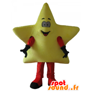 Mascotte estrella gigante amarillo, lindo y sonriente - MASFR24445 - Mascotas sin clasificar