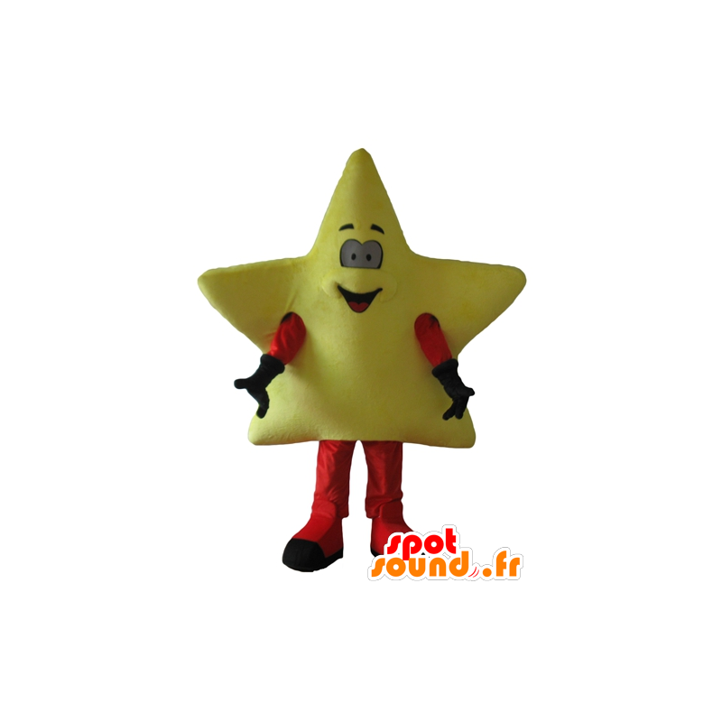 Mascote gigante estrela amarela, bonito e sorrindo - MASFR24445 - Mascotes não classificados