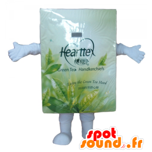 Mascot box teabag, white and green - MASFR24446 - Mascots of objects