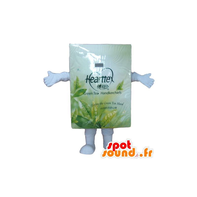 Caixa da mascote de sacos de chá, branco e verde - MASFR24446 - objetos mascotes