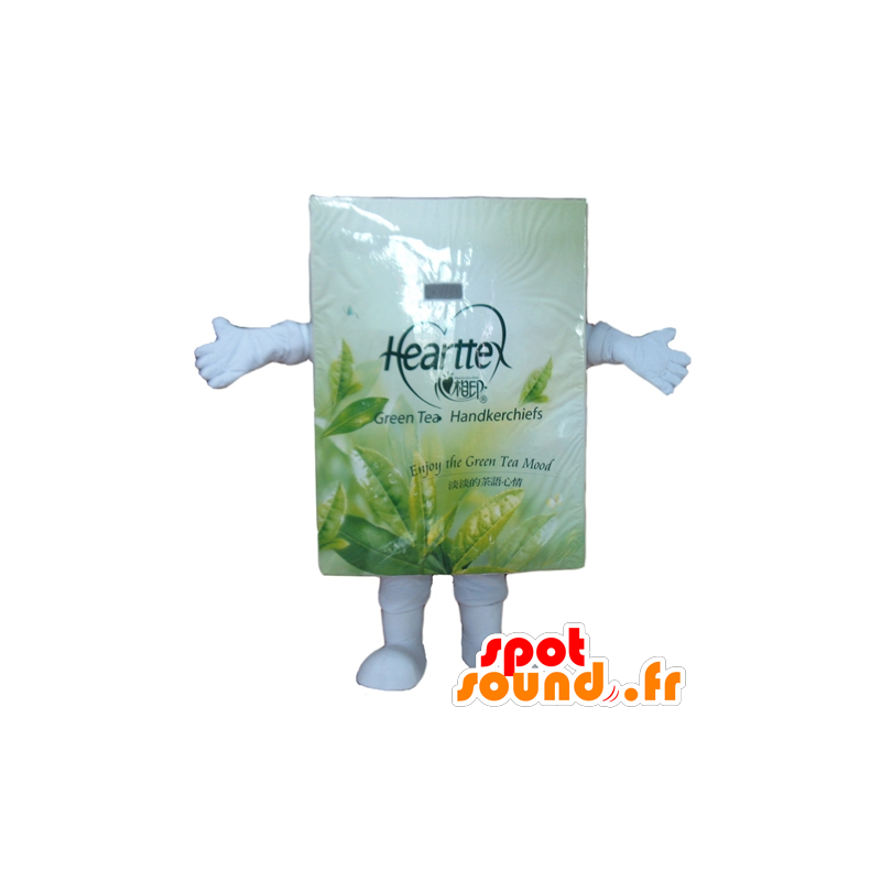 Mascotte de boite de sachet de thé, blanc et vert - MASFR24446 - Mascottes d'objets