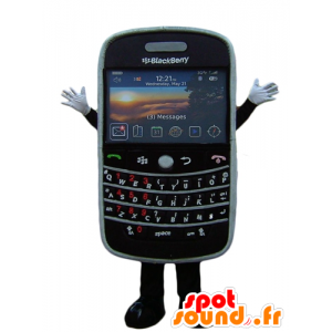 Mascot mobiltelefon, sort, kæmpe BlackBerry - Spotsound maskot