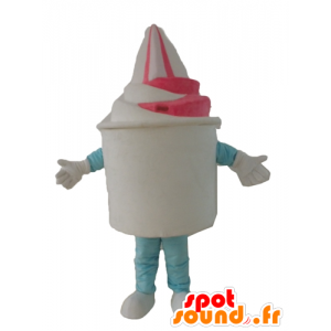 Ijs mascotte, wit en roze ijs - MASFR24449 - food mascotte