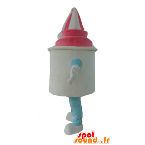 Ijs mascotte, wit en roze ijs - MASFR24449 - food mascotte