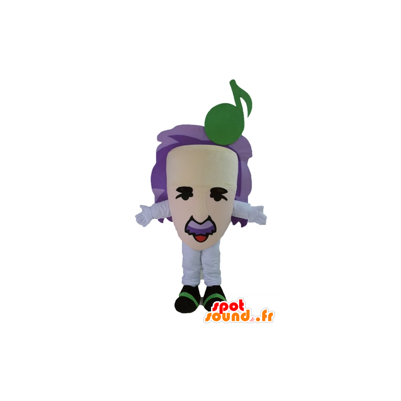 Giant head mascot, musician with purple hair - MASFR24450 - Heads of mascots