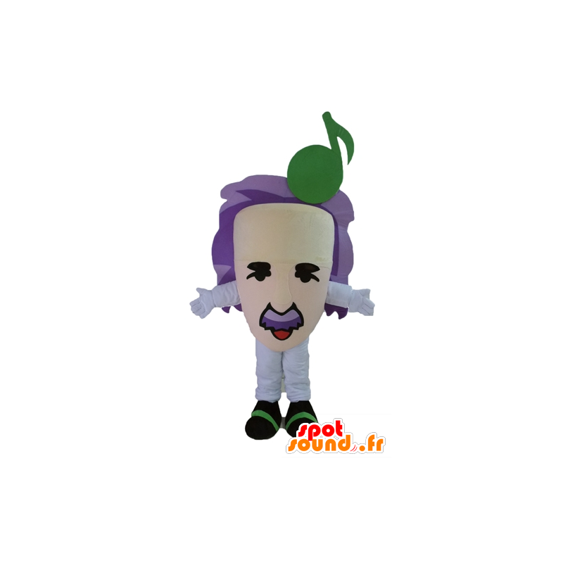 Mascotte de tête géante, de musicien, aux cheveux violets - MASFR24450 - Têtes de mascottes