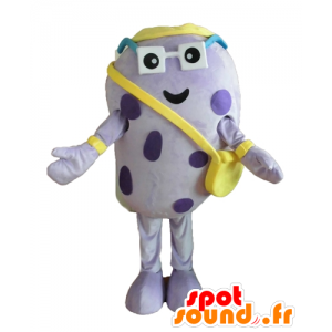 Mascotte d'insecte violet, de patate à pois, géante et rigolote - MASFR24451 - Mascottes Insecte