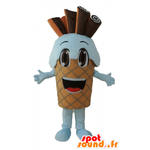 Cone mascot giant ice with chocolate - MASFR24453 - Fast food mascots