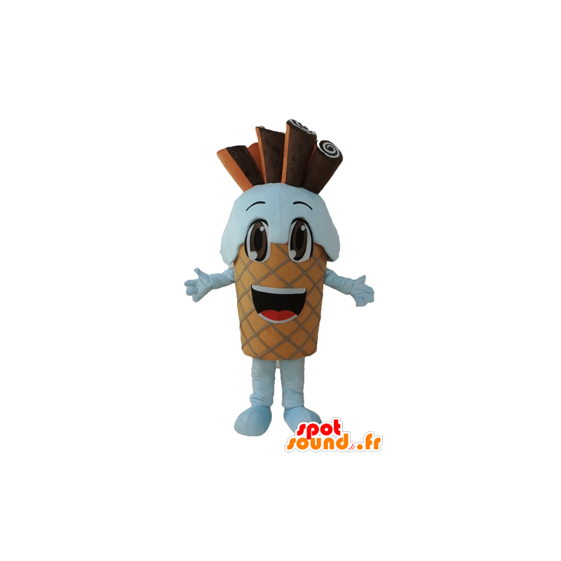 Cone Mascot gelo gigante com chocolate - MASFR24453 - Rápido Mascotes Food