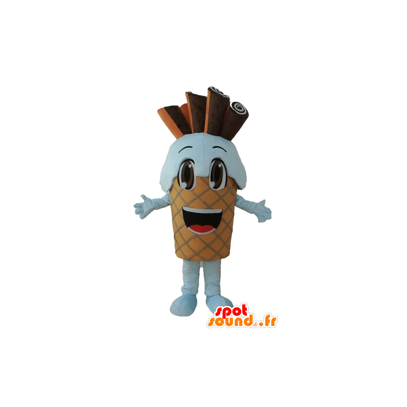 Cone Mascot reus ijs met chocolade - MASFR24453 - Fast Food Mascottes