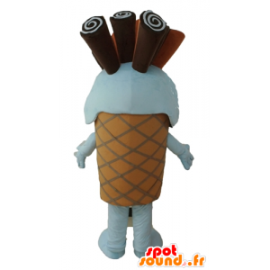 Cone Mascot gelo gigante com chocolate - MASFR24453 - Rápido Mascotes Food