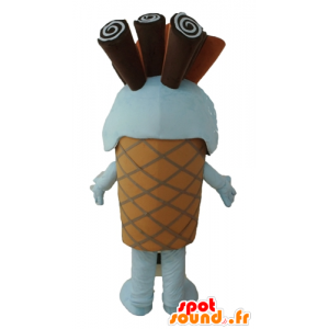 Cono mascotte ghiaccio gigante di cioccolato - MASFR24453 - Mascotte di fast food