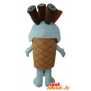 Cono mascotte ghiaccio gigante di cioccolato - MASFR24453 - Mascotte di fast food