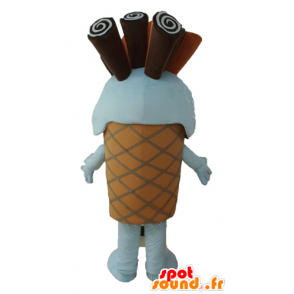 Kegel Maskottchen riesigen Eis mit Schokolade - MASFR24453 - Fast-Food-Maskottchen