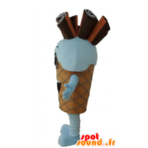 Cone mascot giant ice with chocolate - MASFR24453 - Fast food mascots