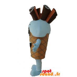 Kegel Maskottchen riesigen Eis mit Schokolade - MASFR24453 - Fast-Food-Maskottchen