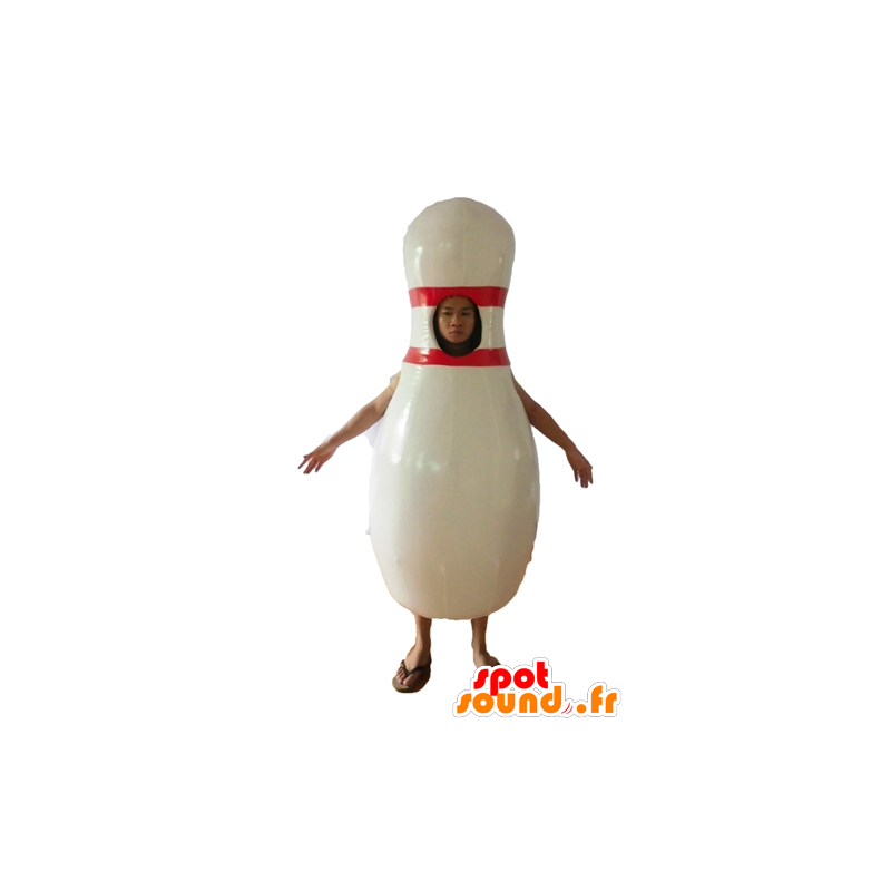 White and red bowling mascot, giant - MASFR24455 - Mascots of objects