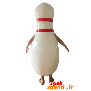 Vit och röd bowlingmaskot, jätte - Spotsound maskot