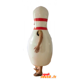 Mascote Bowling branco e gigante vermelha - MASFR24455 - objetos mascotes