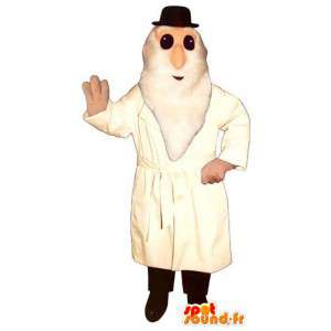 Mascotte de vieil homme en manteau blanc - MASFR006694 - Mascottes Homme