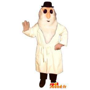 Mascotte de vieil homme en manteau blanc - MASFR006694 - Mascottes Homme