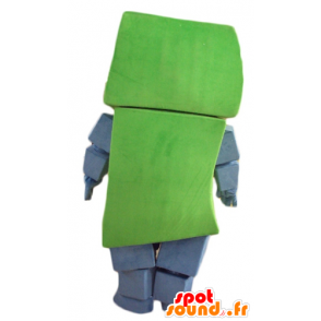 Green and gray dog ​​mascot, giant and funny, with a tie - MASFR24458 - Dog mascots