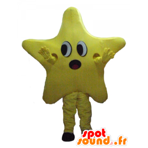 Mascotte d'étoile jaune géante, mignonne, à l'air étonné - MASFR24460 - Mascottes non-classées