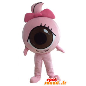 Kæmpe øjenmaskot, lyserød, rund og sød - Spotsound maskot