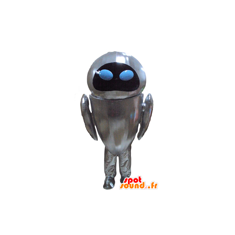 Grau metallic-Maskottchen-Roboter mit blauen Augen - MASFR24465 - Maskottchen der Roboter