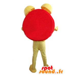 Rojo mascota despertador, amarillo y blanco, divertido y sonriente - MASFR24467 - Mascotas de objetos