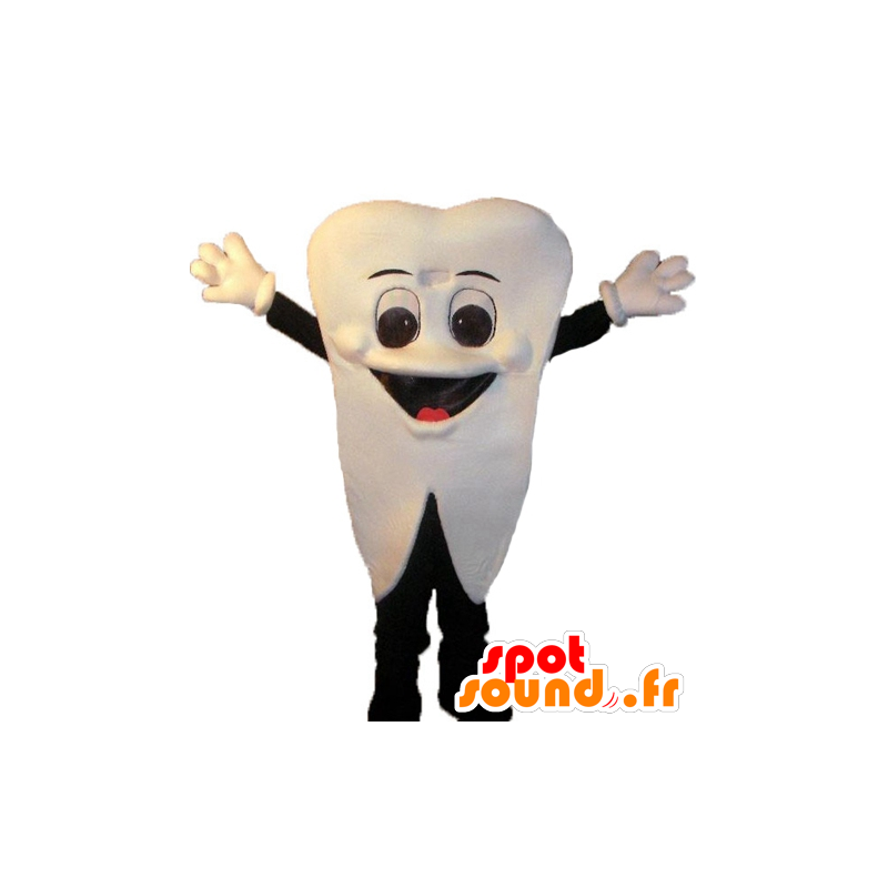 Valkoinen hammas maskotti, jättiläinen ja hymyilevä - MASFR24468 - Mascottes non-classées