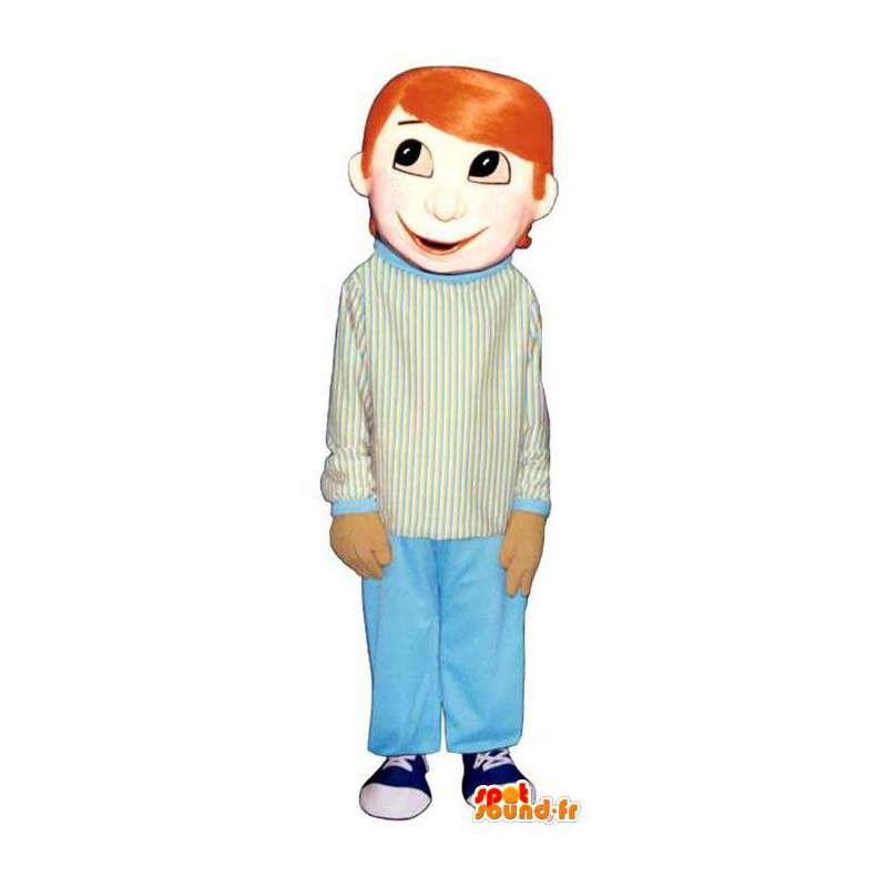 パジャマ姿の赤毛の男の子のマスコット-すべてのサイズ-MASFR006696-男の子と女の子のマスコット