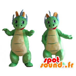 2 mascotas dinosaurios verde y azul colorido y lindo - MASFR24471 - Dinosaurio de mascotas