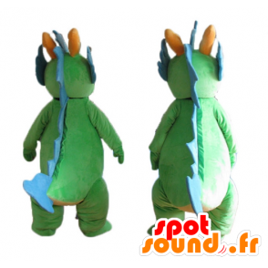 2 maskotteja vihreä ja sininen dinosaurukset värikäs ja söpö - MASFR24471 - Dinosaur Mascot
