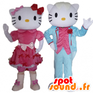 2 maskotteja, yksi Hello Kitty ja toinen poikaystävänsä - MASFR24479 - Hello Kitty Maskotteja