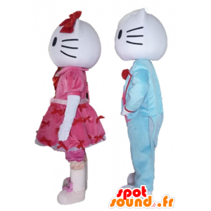 2 maskoter, en av Hello Kitty og andre av hennes kjæreste - MASFR24479 - Hello Kitty Maskoter