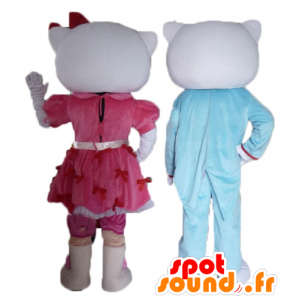 2 mascotte, una di Ciao Kitty e l'altra del suo fidanzato - MASFR24479 - Mascotte Hello Kitty