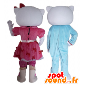 2 maskotteja, yksi Hello Kitty ja toinen poikaystävänsä - MASFR24479 - Hello Kitty Maskotteja