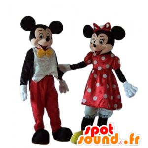 2 mascottes, de Minnie et de Mickey Mouse, assortis, très réussis - MASFR24483 - Mascottes Mickey Mouse