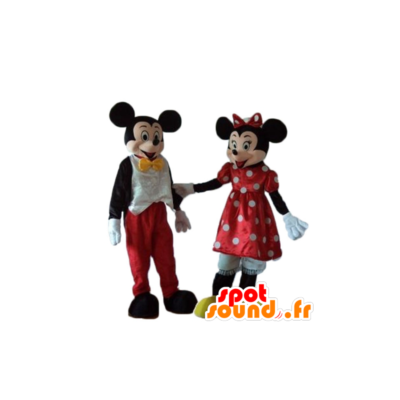 2 maskotar, Minnie och Mickey Mouse, diverse, mycket