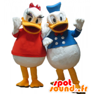 2 μασκότ Daisy και Donald, Disney ζευγάρι διασημότητα - MASFR24484 - Donald Duck μασκότ