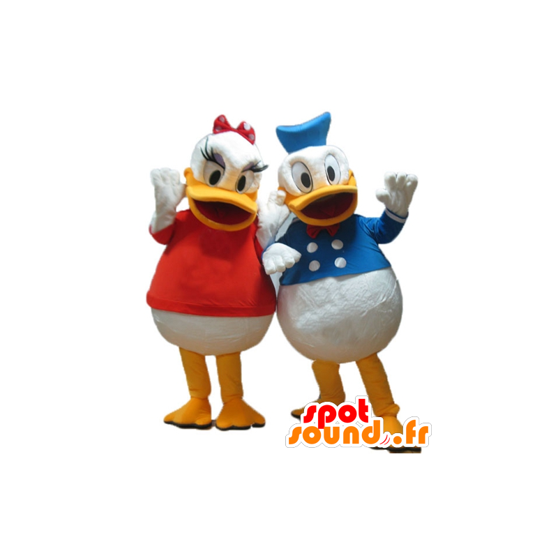 2 μασκότ Daisy και Donald, Disney ζευγάρι διασημότητα - Μασκότ Donald Duck - MASFR24484 - SpotSound.fr