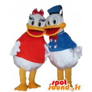 2 maskoter Daisy og Donald, Disney kjendis par - MASFR24484 - Donald Duck Mascot