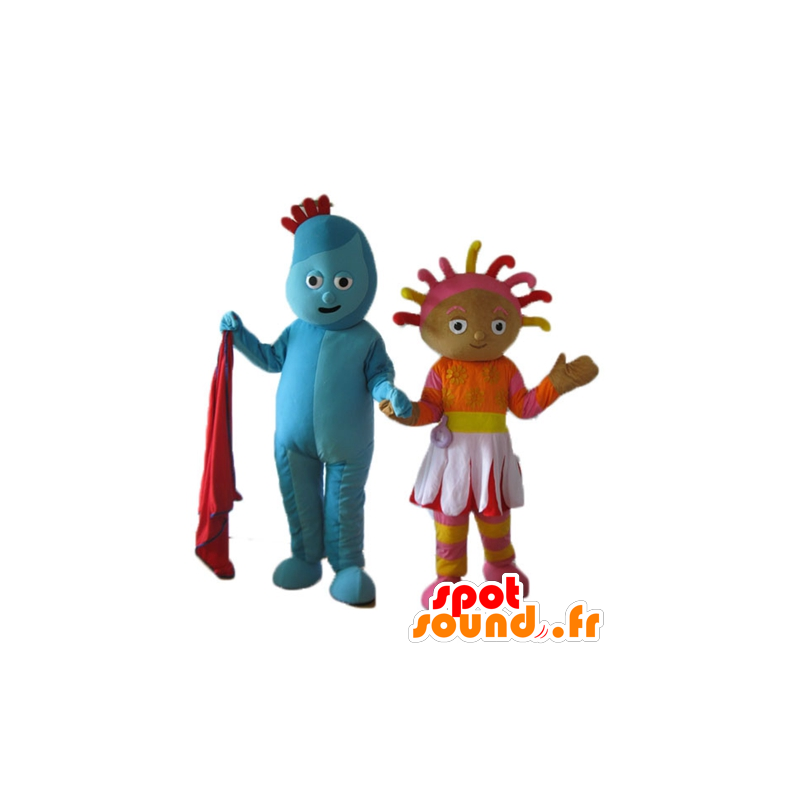 2 mascotas, un hombre azul, la otra una muchacha colorida - MASFR24486 - Mascotas sin clasificar